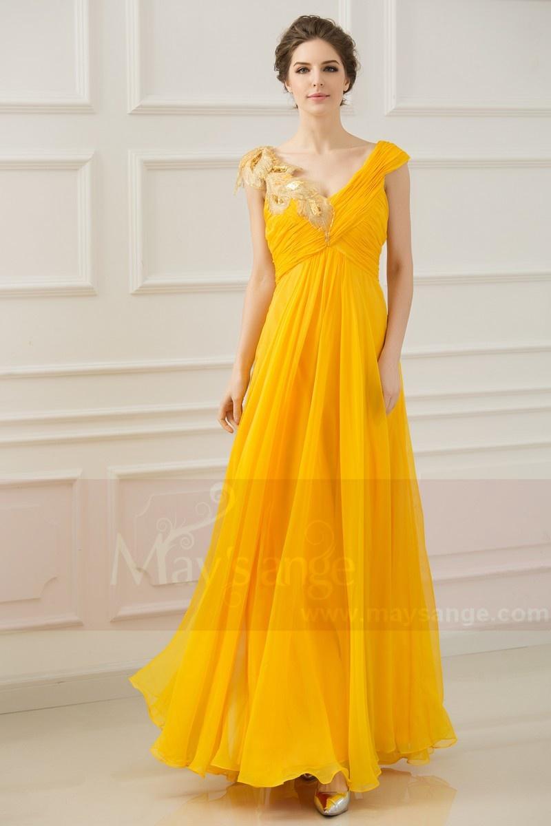 robe-de-soiree-jaune-jonquille-l770