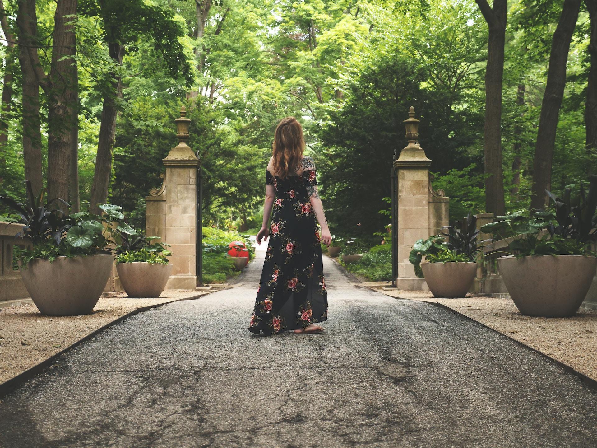 robe de soirée à fleurs